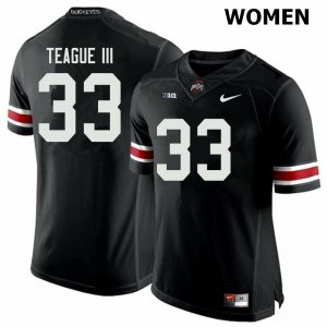 Women's Ohio State Buckeyes #33 Master Teague III Black Nike NCAA College Football Jersey Version HAL5644WF